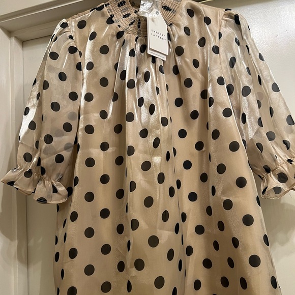 English Factory Polka Dot Puff Sleeve Blouse - Picture 2 of 4